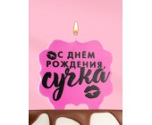 Свеча для торта «С днем рождения»