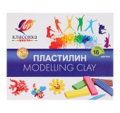 Plastilin Луч Классика цвета, 16 rəng