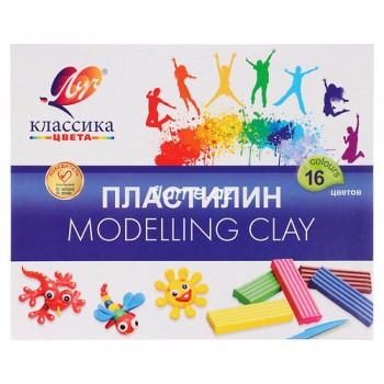 Пластилин Луч Классика цвета, 16 цветов