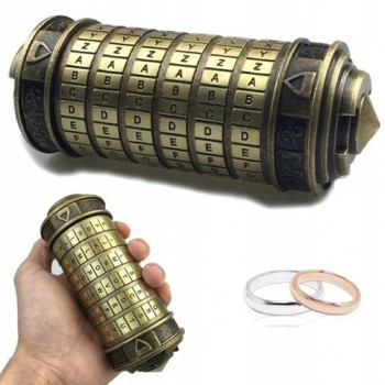 Металлическая шкатулка головоломка Криптекс Код Да Винчи