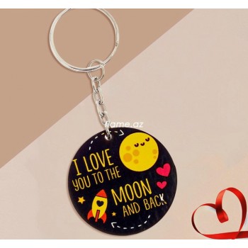Брелок деревянный "I love you to the moon and back"