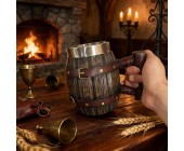 Металическая Кружка пивная "Бочка" 