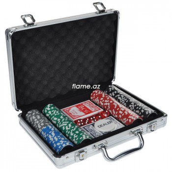 Набор для покера Игра Дипломат для покера (карты 2 колоды, фишки 200 шт)