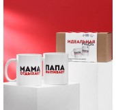Набор кружек для двоих «Мама отдыхает, папа выпивает»