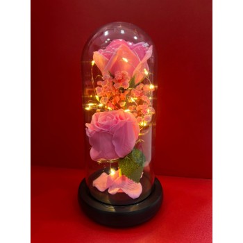 Роза в стекянной колбе с LED подсветкой