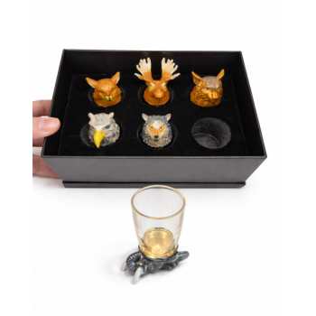 Набор рюмок с головами животных на 6 персон